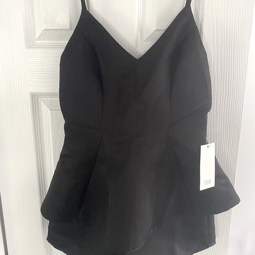 Tobi peplum black romper